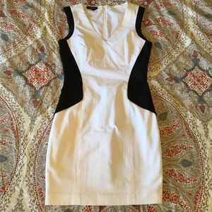 Bebe black and white colorblock dress - size 0